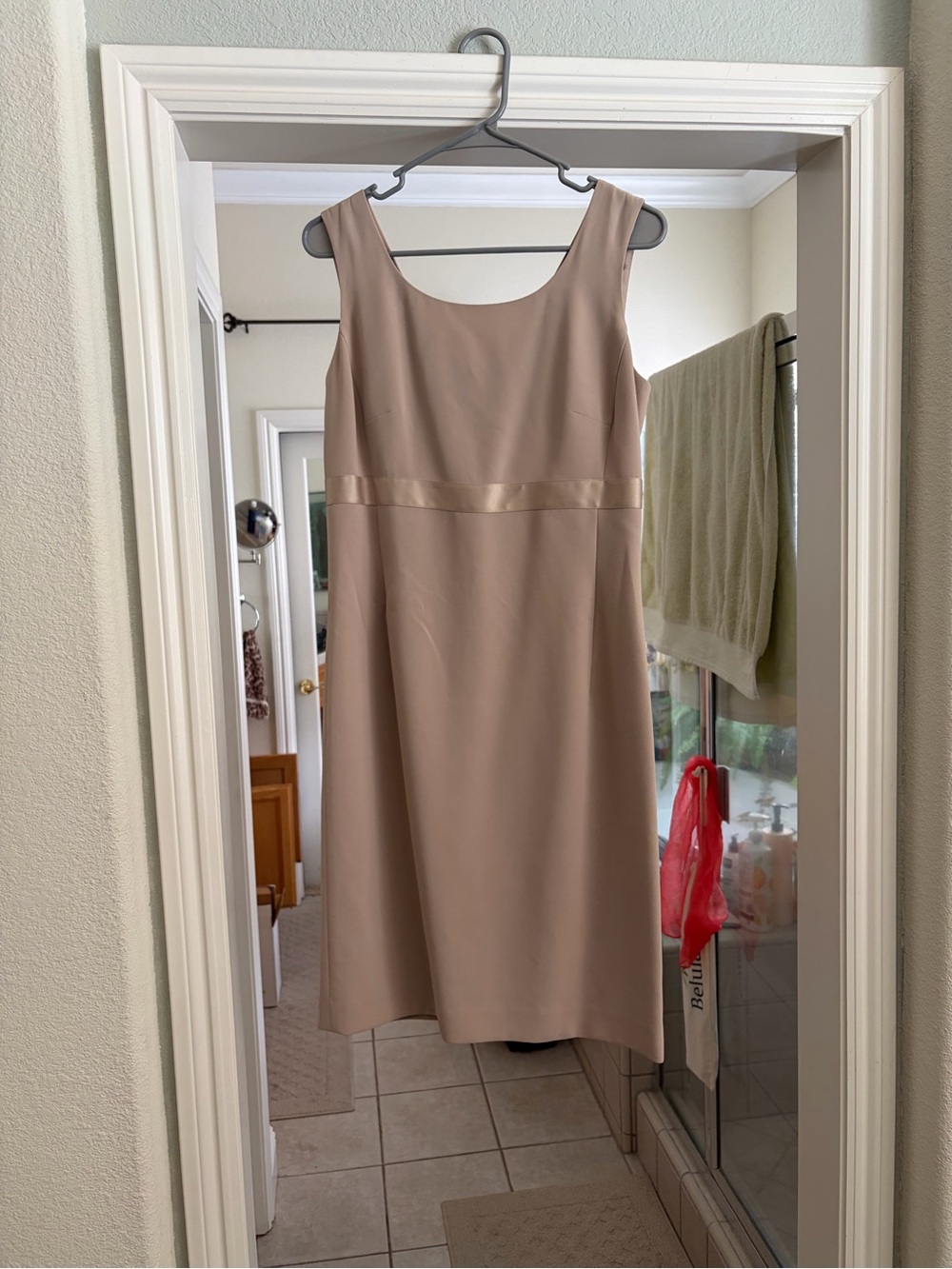 Casual Corner Beige Scoop-Neck Sheath Dress